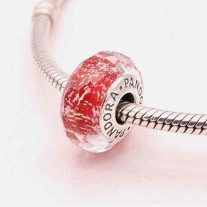 Pandora “Red Shimmer” Faceted Murano Glass Charm